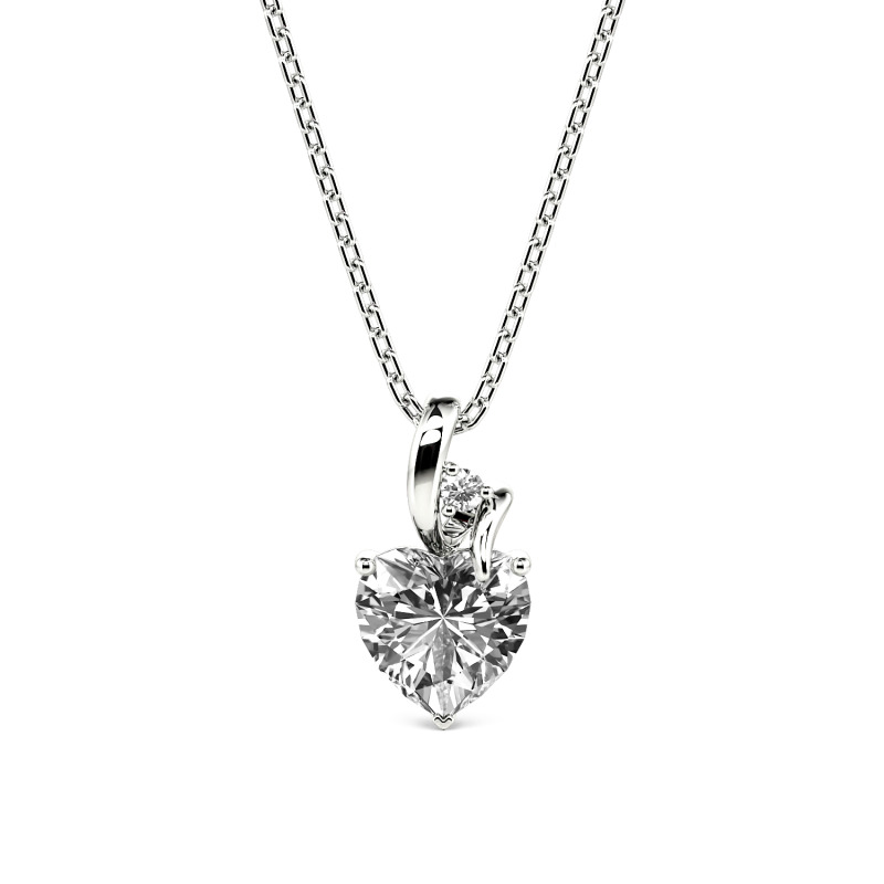 Jeulia Twist Personalized Heart Necklace with Two Birthstones