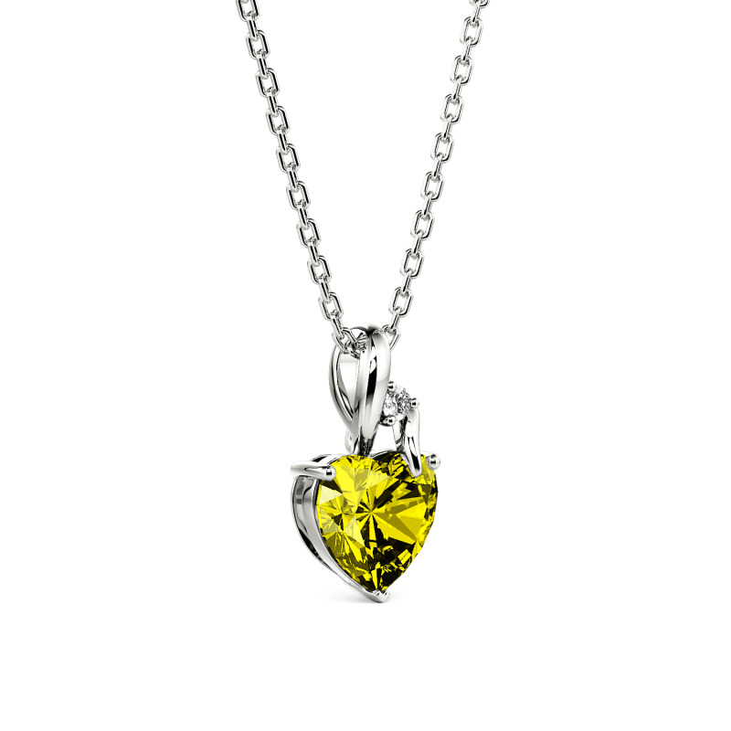 Jeulia Twist Personalized Heart Necklace with Two Birthstones