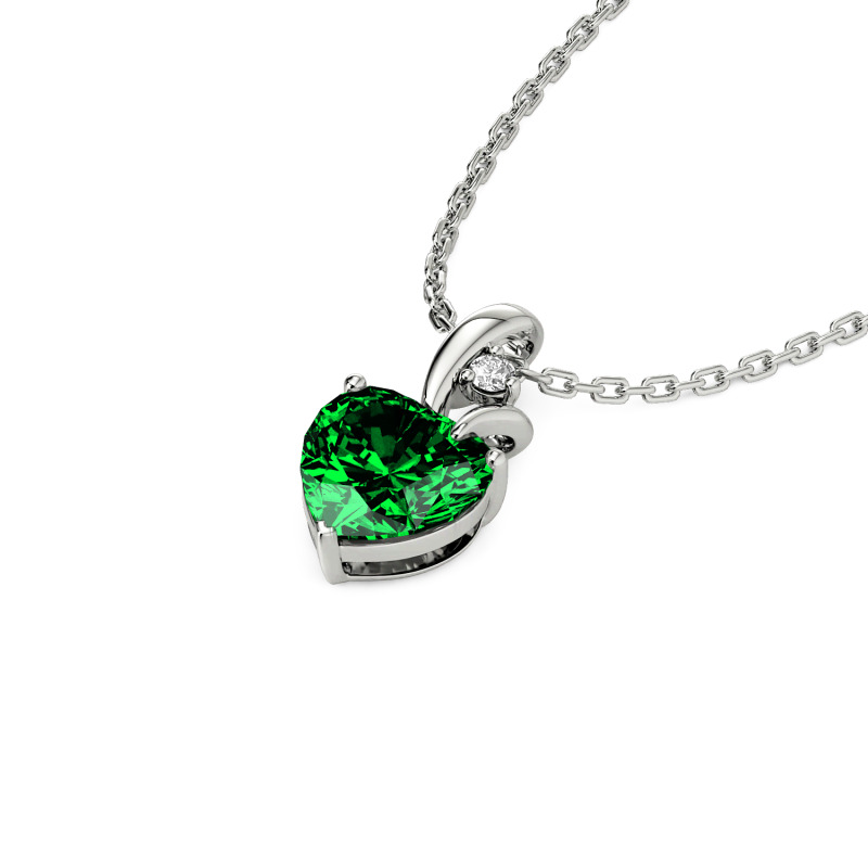 Jeulia Twist Personalized Heart Necklace with Two Birthstones