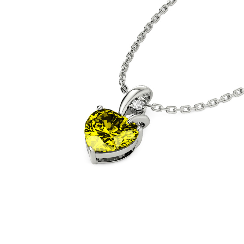 Jeulia Twist Personalized Heart Necklace with Two Birthstones