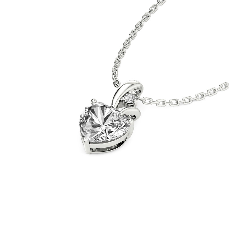 Jeulia Twist Personalized Heart Necklace with Two Birthstones