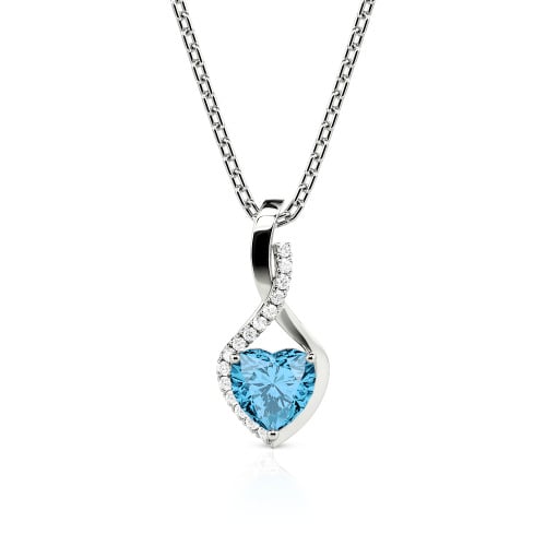 Jeulia Personalized Halo Heart Necklace with Twist Design