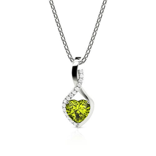 Jeulia Personalized Halo Heart Necklace with Twist Design
