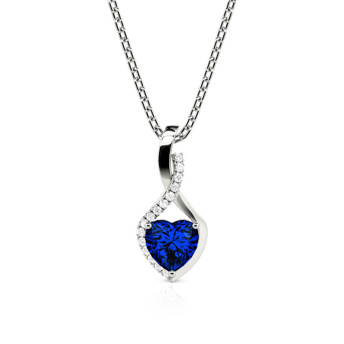 Jeulia Personalized Halo Heart Necklace with Twist Design