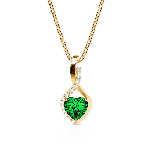 Jeulia Personalized Halo Heart Necklace with Twist Design
