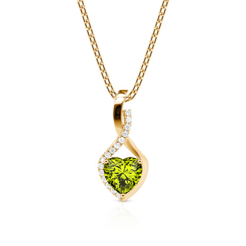 Jeulia Personalized Halo Heart Necklace with Twist Design