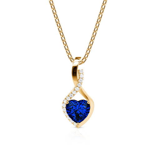 Jeulia Personalized Halo Heart Necklace with Twist Design