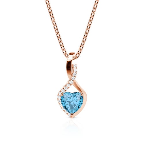 Jeulia Personalized Halo Heart Necklace with Twist Design