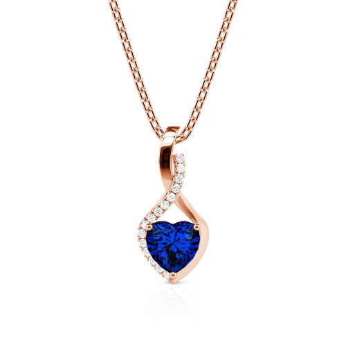 Jeulia Personalized Halo Heart Necklace with Twist Design