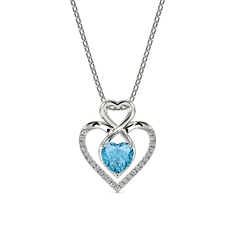 Jeulia Classic Custom Double Heart Infinity Necklace