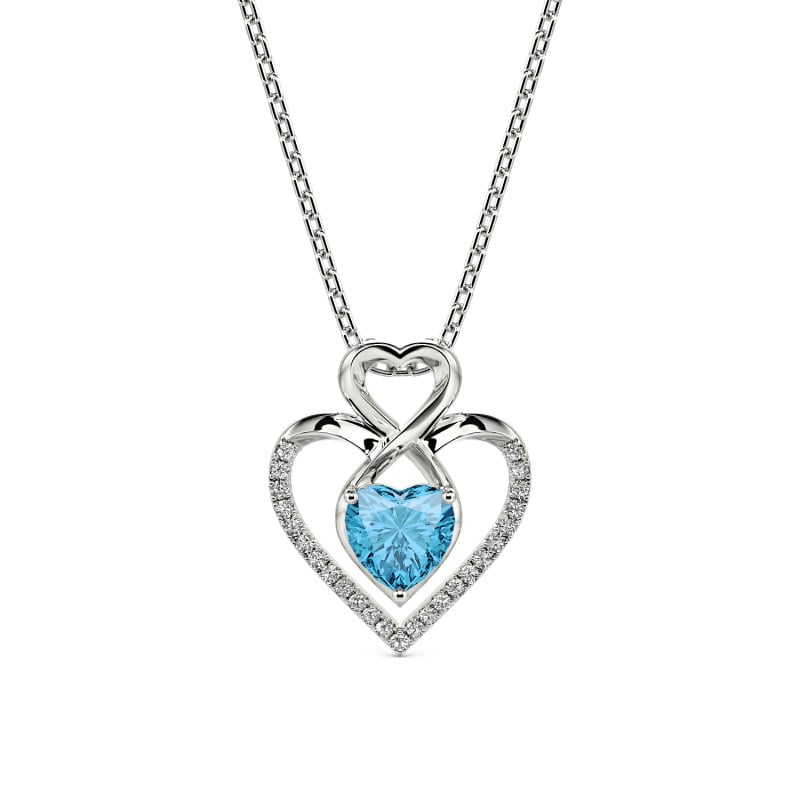 Jeulia Classic Custom Double Heart Infinity Necklace