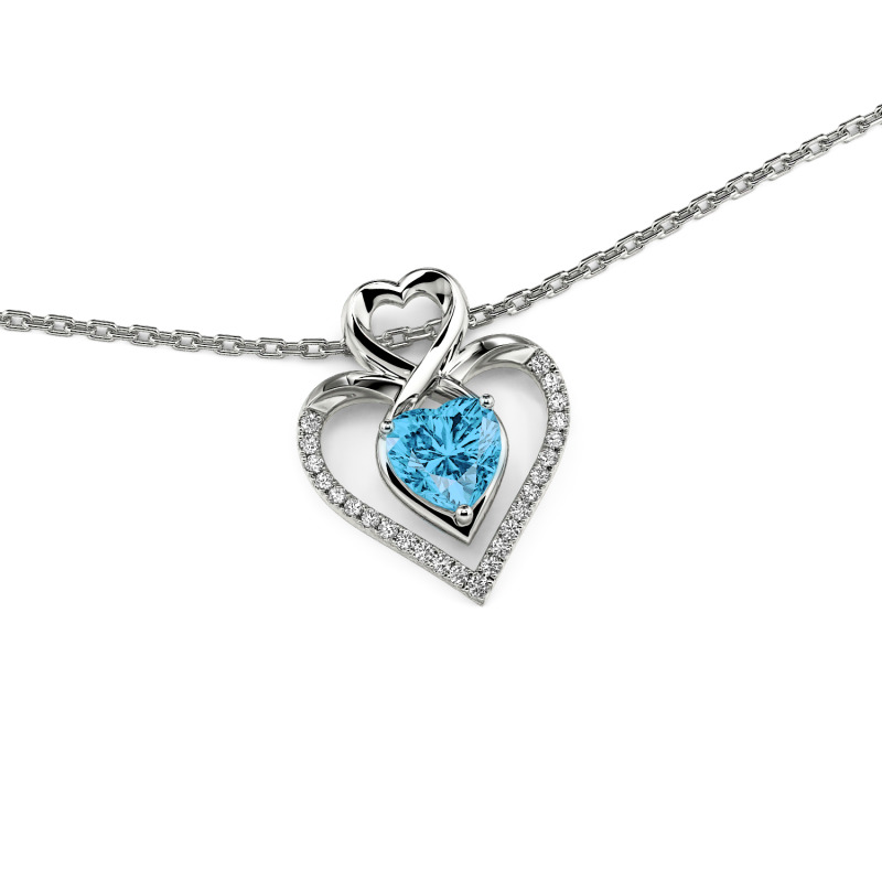 Jeulia Collar de Infinito Doble Corazón Clásico Personalizado