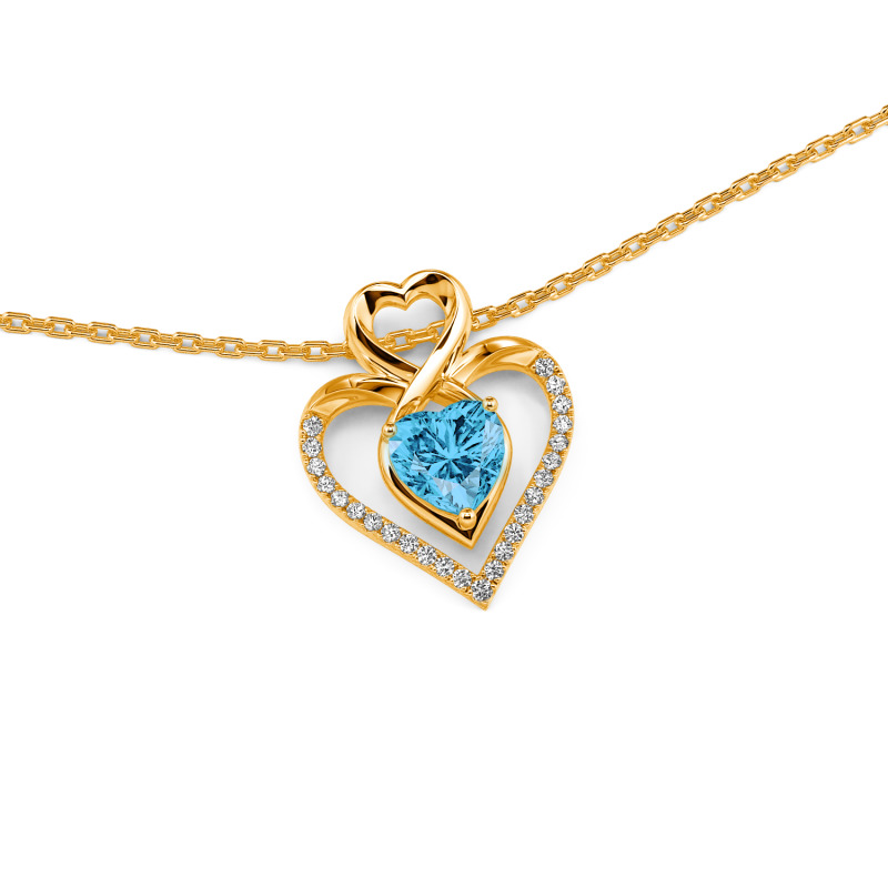 FloralGrace Collana da donna in oro con fiocco, placcato oro 14