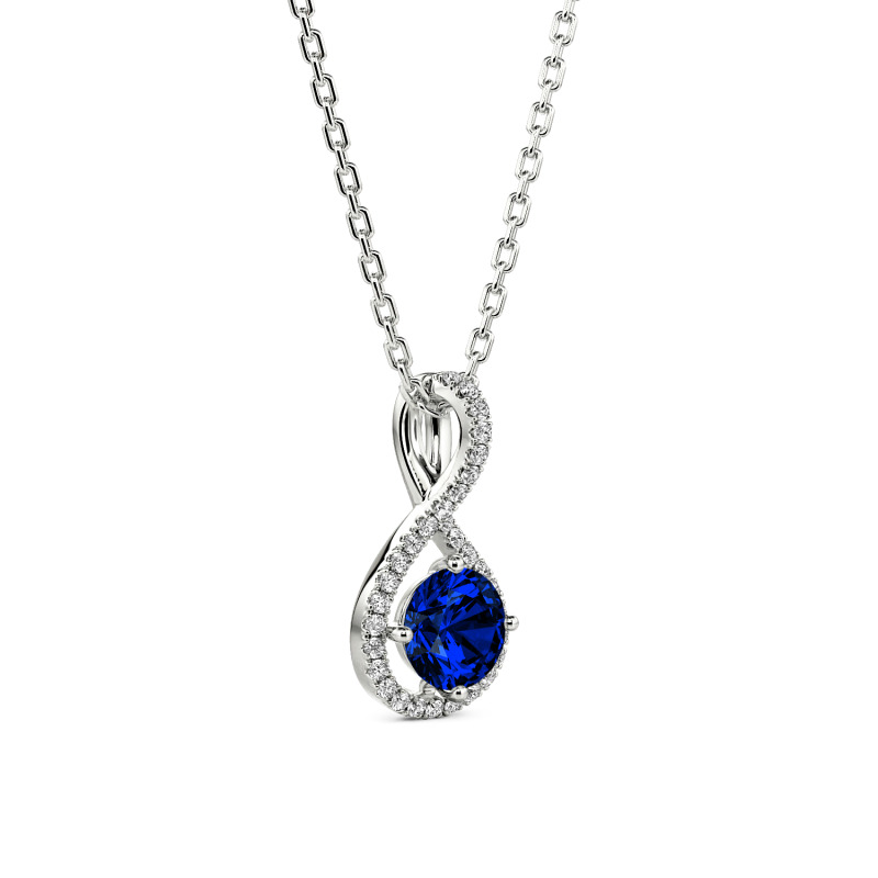 Jeulia Classic Custom Round Necklace Twist Design