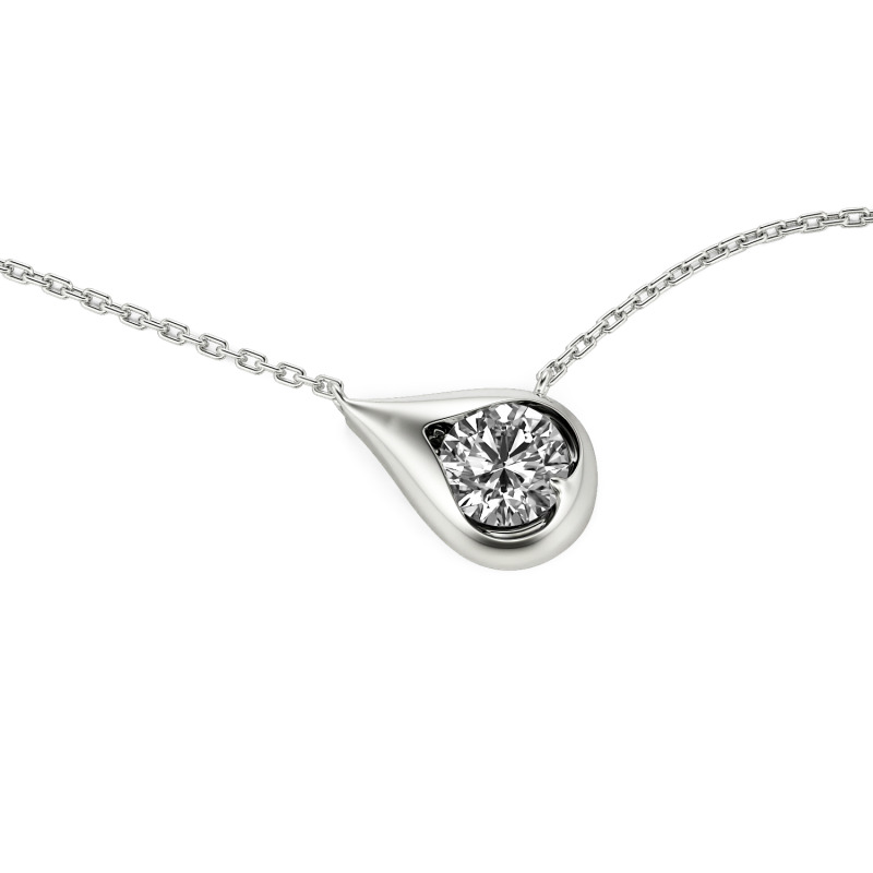 Jeulia Colgante Lágrima Minimalista Personalizado en Plata de Ley