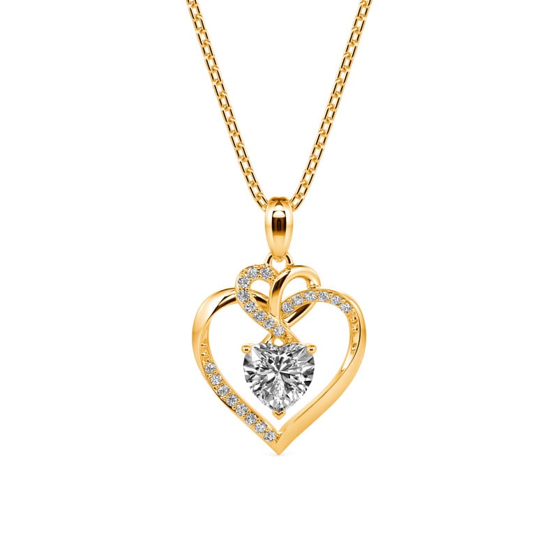 Jeulia Custom Classic Twist Heart Pendant Necklace