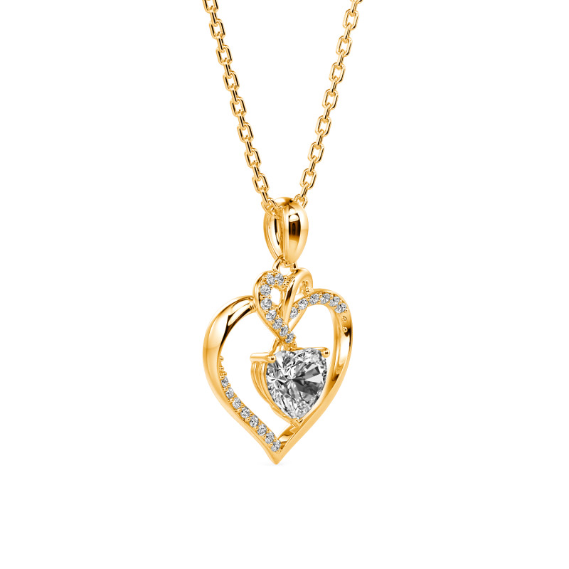 Jeulia Custom Classic Twist Heart Pendant Necklace