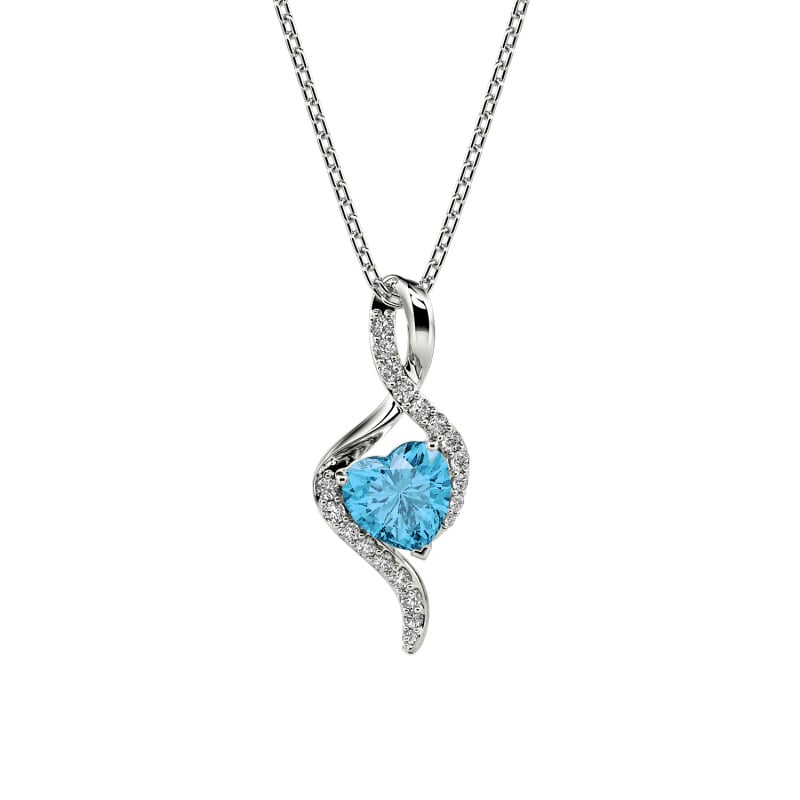 Jeulia Custom Ribbon Twist Heart Pendant Necklace