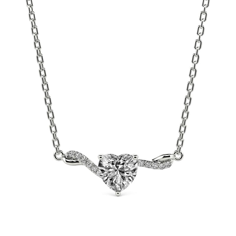 Jeulia Custom Classic Twisted Heart Pendant Necklace