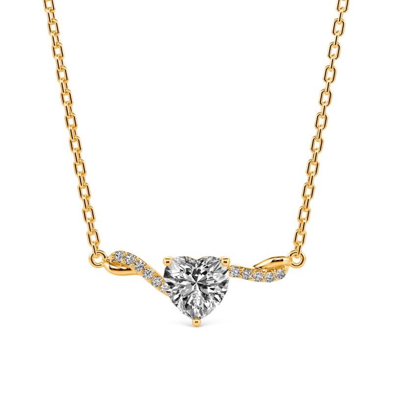 Jeulia Collier Pendentif Cœur Torsadé Classique Personnalisé