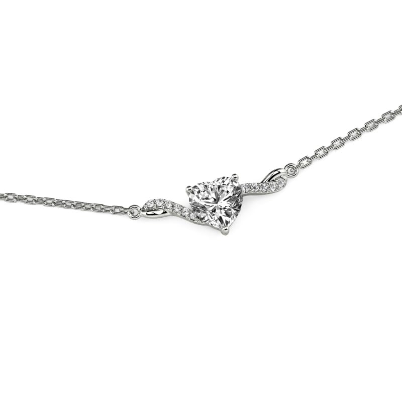 Jeulia Custom Classic Twisted Heart Pendant Necklace