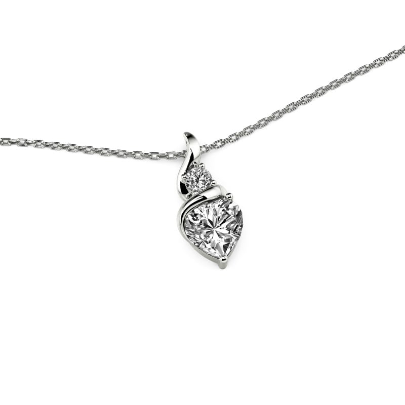 Jeulia Custom Twisted Two Stone Heart Necklace