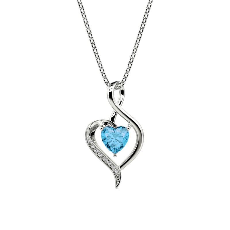 Jeulia Custom Ribbon Twist Double Heart Necklace