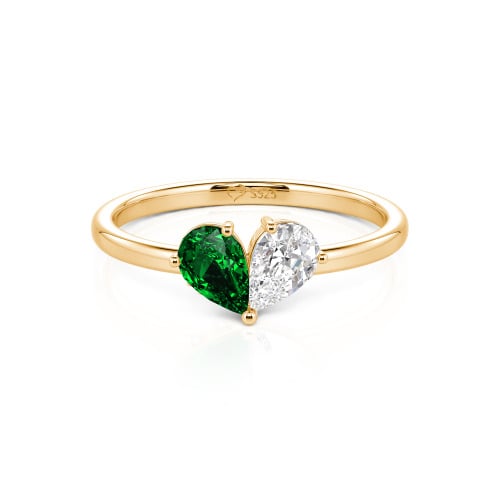 Jeulia Simple Pear Cut Heart Shape Sterling Silver Ring