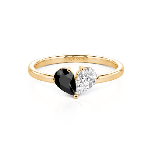 Jeulia Simple Pear Cut Heart Shape Sterling Silver Ring