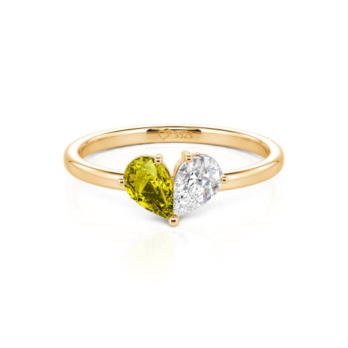 Jeulia Simple Pear Cut Heart Shape Sterling Silver Ring