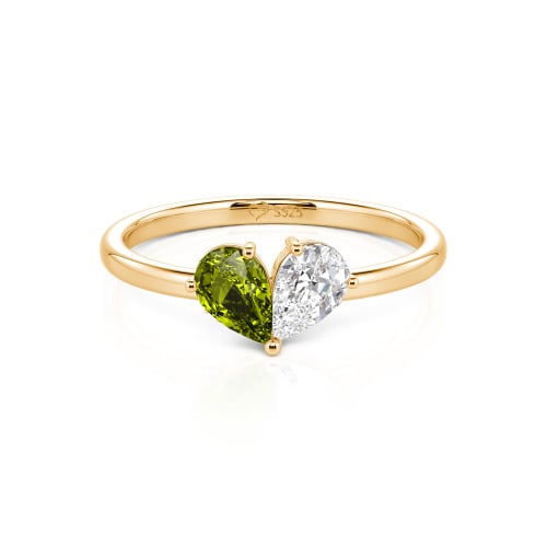 Jeulia Simple Pear Cut Heart Shape Sterling Silver Ring