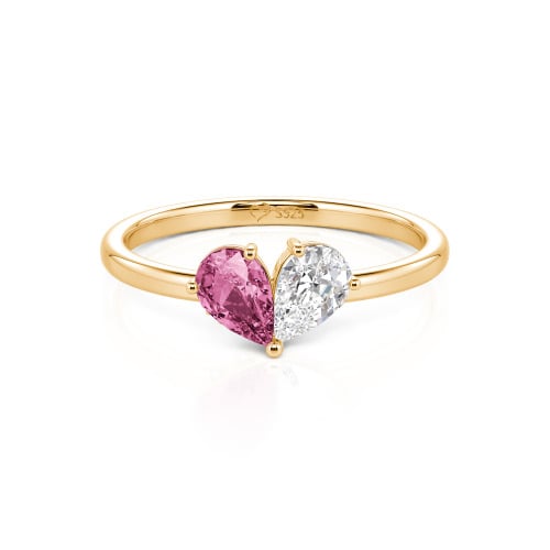 Jeulia Simple Pear Cut Heart Shape Sterling Silver Ring