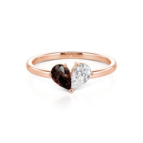 Jeulia Simple Pear Cut Heart Shape Sterling Silver Ring