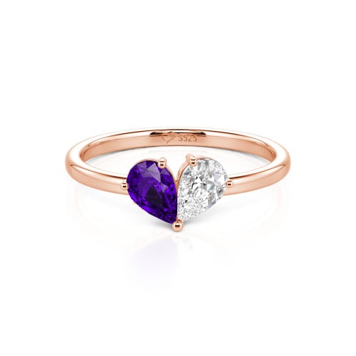 Jeulia Simple Pear Cut Heart Shape Sterling Silver Ring