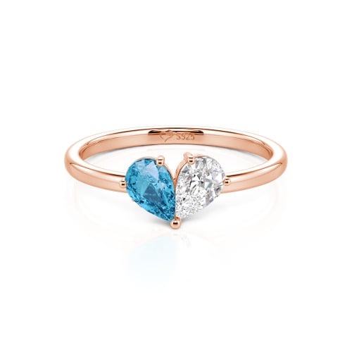Jeulia Simple Pear Cut Heart Shape Sterling Silver Ring