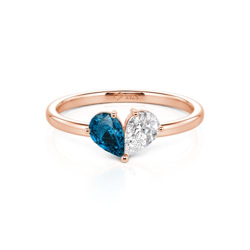 Jeulia Simple Pear Cut Heart Shape Sterling Silver Ring