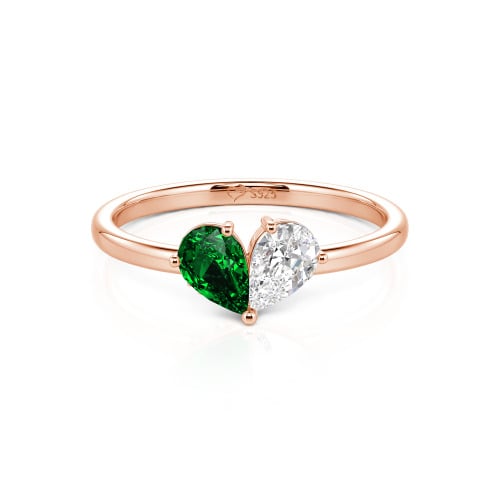 Jeulia Simple Pear Cut Heart Shape Sterling Silver Ring
