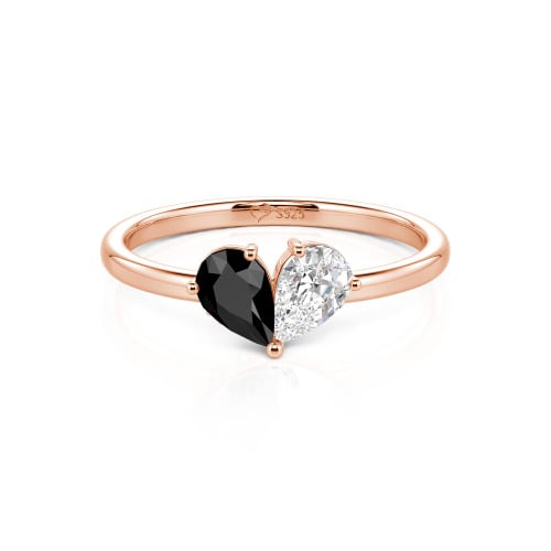 Jeulia Simple Pear Cut Heart Shape Sterling Silver Ring