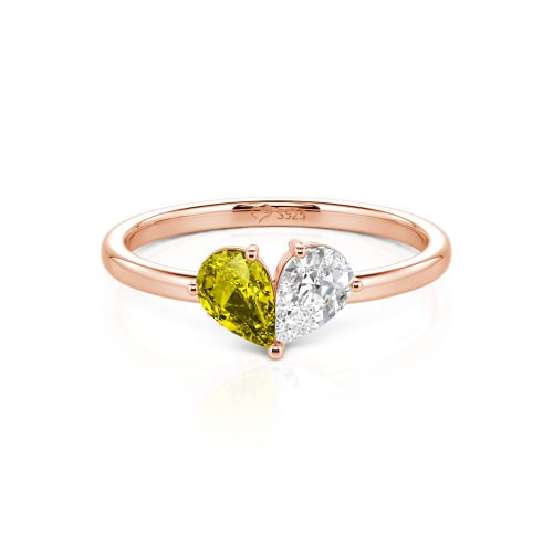 Jeulia Simple Pear Cut Heart Shape Sterling Silver Ring