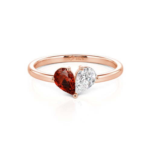 Jeulia Simple Pear Cut Heart Shape Sterling Silver Ring