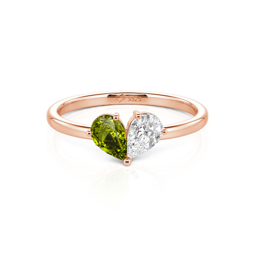 Jeulia Simple Pear Cut Heart Shape Sterling Silver Ring