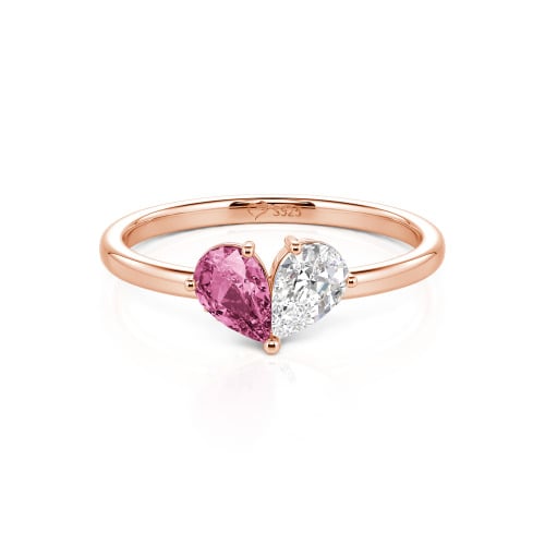 Jeulia Simple Pear Cut Heart Shape Sterling Silver Ring