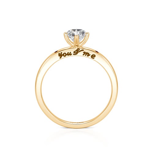 Jeulia "You & Me" Ruby Heart Engagement Ring Sterling Silver