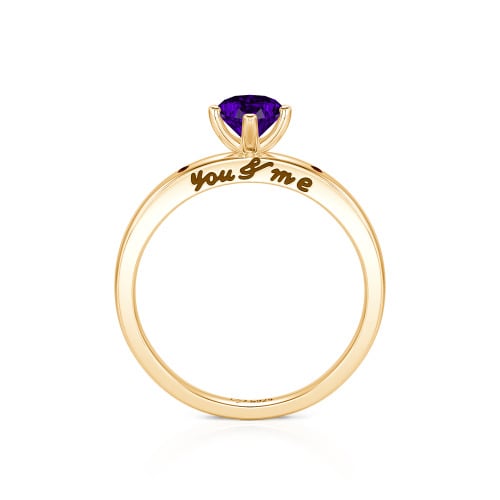 Jeulia "You & Me" Ruby Heart Engagement Ring Sterling Silver