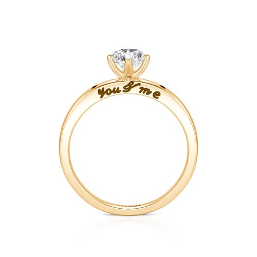 Jeulia "You & Me" Ruby Heart Engagement Ring Sterling Silver