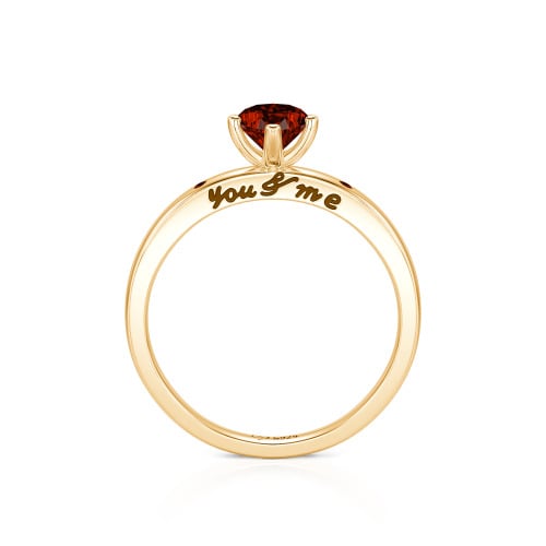 Jeulia "You & Me" Ruby Heart Engagement Ring Sterling Silver