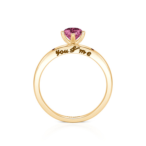 Jeulia "You & Me" Ruby Heart Engagement Ring Sterling Silver