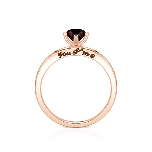 Jeulia "You & Me" Ruby Heart Engagement Ring Sterling Silver
