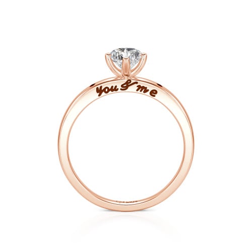 Jeulia "You & Me" Ruby Heart Engagement Ring Sterling Silver