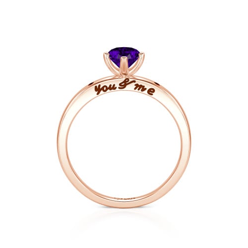 Jeulia "You & Me" Ruby Heart Engagement Ring Sterling Silver
